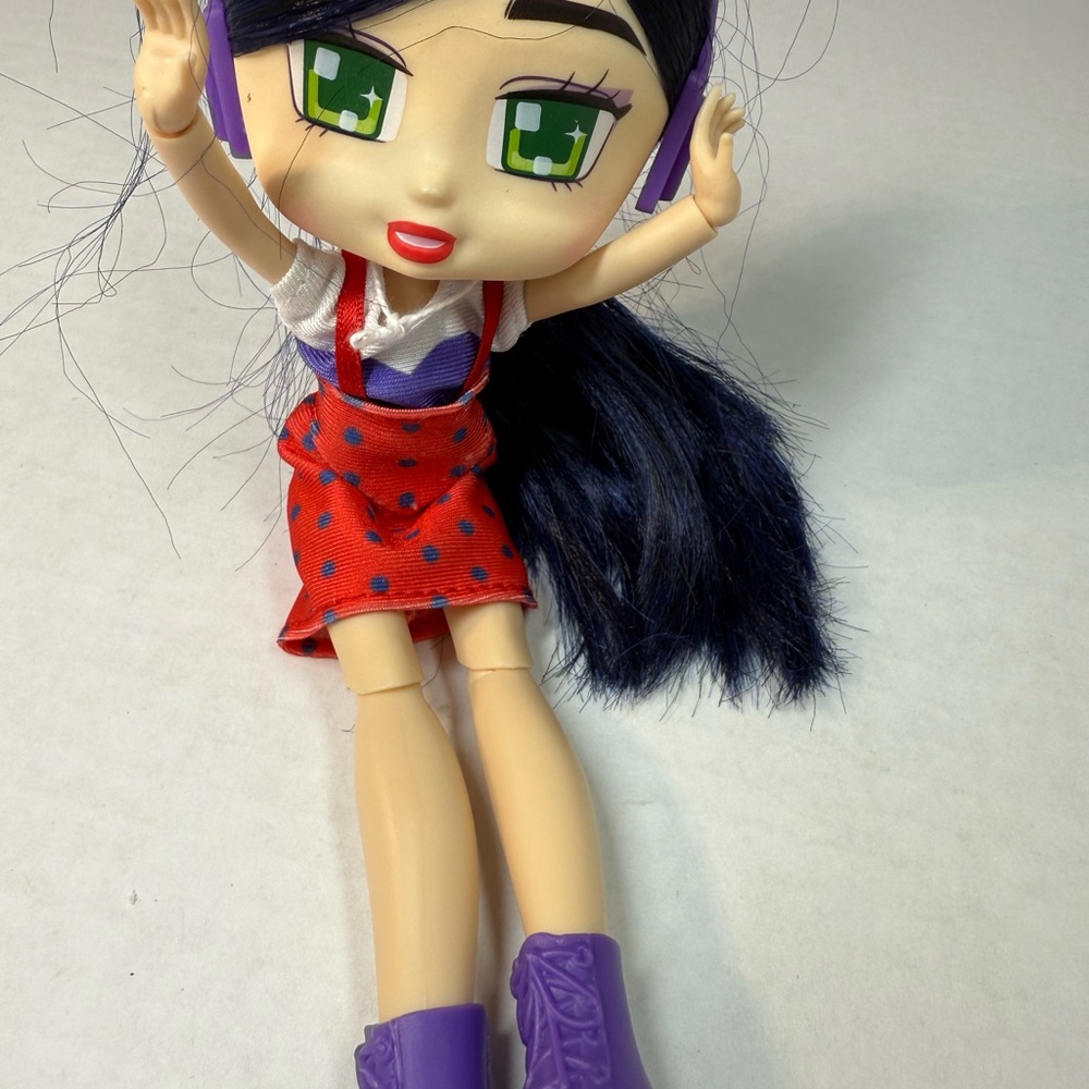 Stylish Doll with Red Dress and Purple Boots